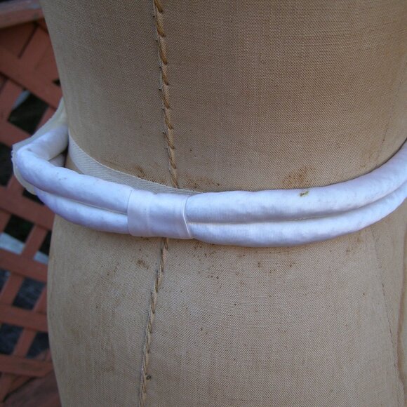 UNIQUE One of a kind Satin Rolled Belt/Necklace Mother of Pearl Leaf Buckle Bead main image 15